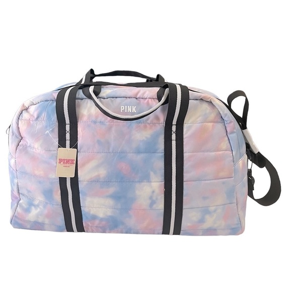 VS PINK‎ Rainbow Sunset Tie Dye Quilted Duffle Bag - Picture 3 of 4